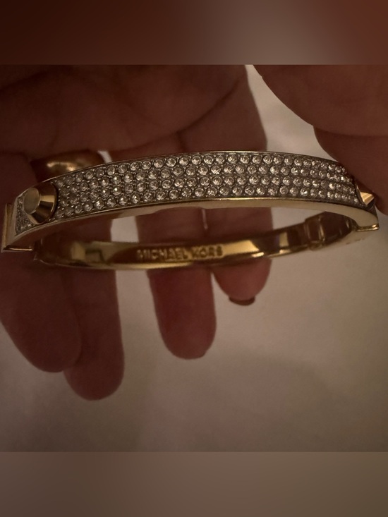 Michael Kors Jewelry - Michael Kors Gold-tone Crystal Pavé Bangle Bracelet